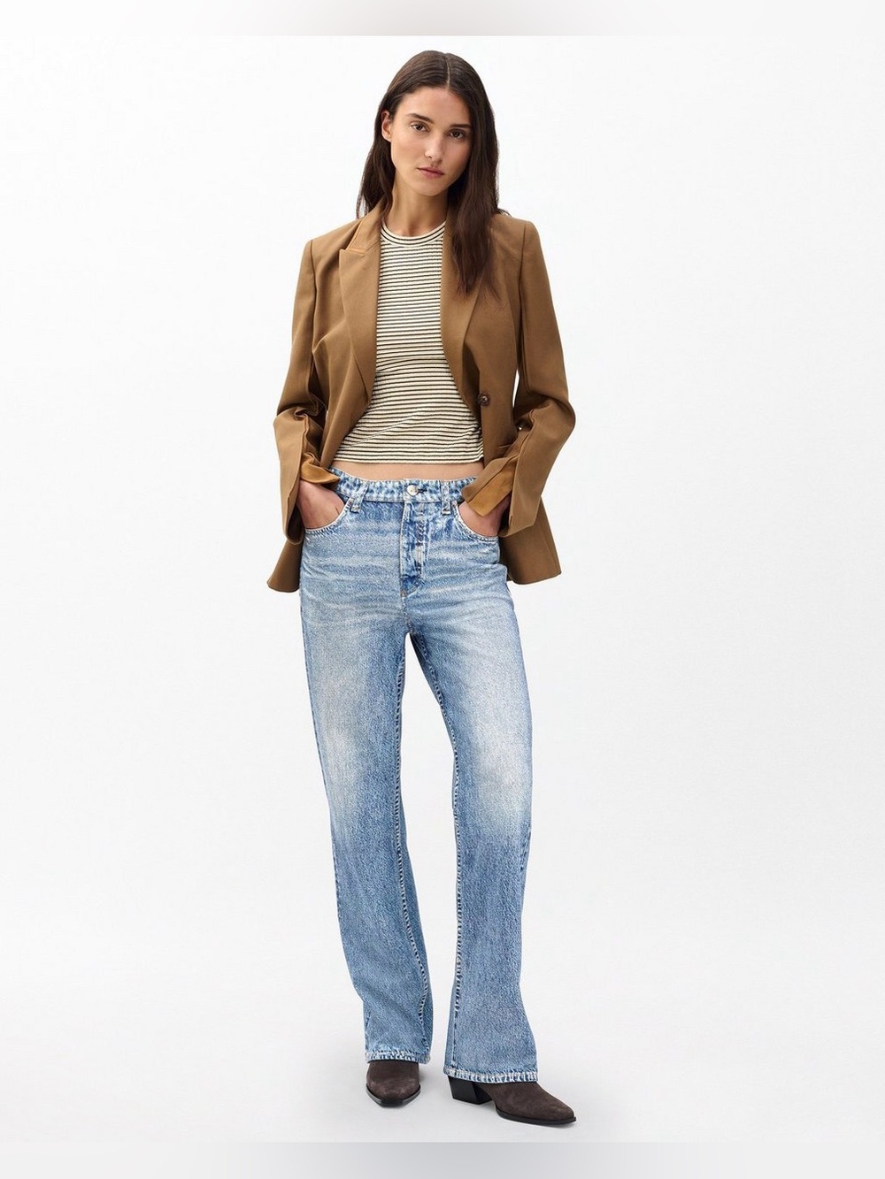rag & bone Miramar Shea Cotton Terry Relaxed Straight Pant in Tessa, Size 28 - Picture 2 of 12